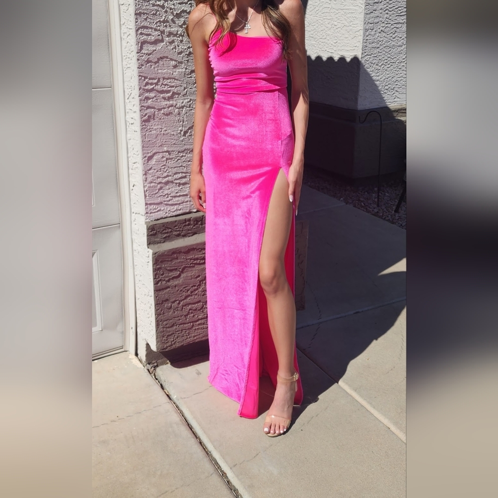 Hot Pink Lucy In The Sky Velour Dress